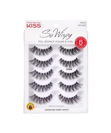 KISS Products So Wispy Lashes, 5 Pair (Package May Vary) 5 Pair (Pack of 1) Maximum Volume - Multi Pack