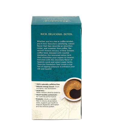Teeccino Dandelion Coconut Herbal Tea | Caffeine-Free & Prebiotic | Detoxifying Dandelion Root | 25 Tea Bags | 25 Count Pack - Buy Online on GoSupps.com
