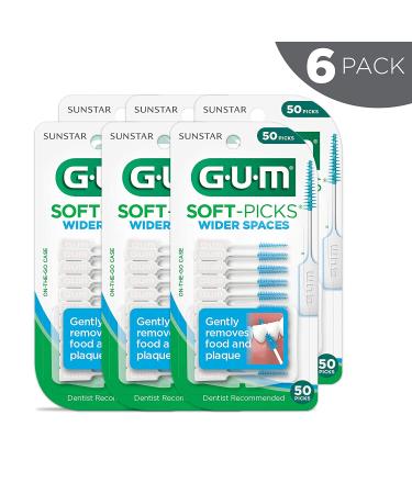 GUM Soft-Picks Wider Spaces Dental Picks, 300 Count - 50 Count (Pack of 6) for Effective Oral Care - Buy Online on GoSupps.com