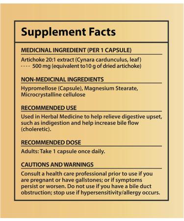CBI Natural Artichoke 20:1 Extract 500mg Supports Liver & Digestive Health 120 Vegan Capsules (4-Month Supply) Non-GMO Gluten Free - Buy Online on GoSupps.com