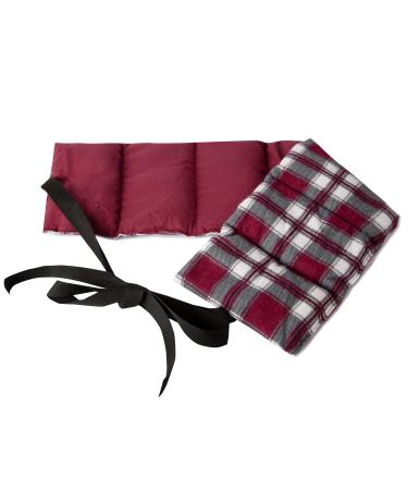 Organic spelt pillow 7-chamber with band 65x15 - heat belt long pillow to tie back - 65x15cm organic spelt flannel check-red