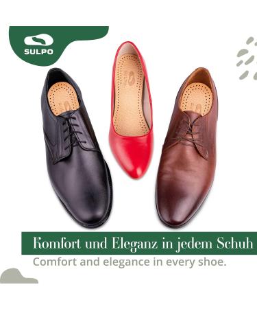 Buy Sulpo Premium Leather Insoles - 3 Pairs of Odor Absorbing Anti-Sweat Breathable Activated Carbon Inserts - Size 42 - Buy Online on GoSupps.com