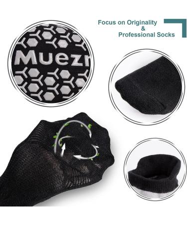 Muezna Men's Non-Slip Yoga Socks 3 Pairs - Anti-Skid Pilates Barre Fitness Socks with Grips - Buy Online on GoSupps.com