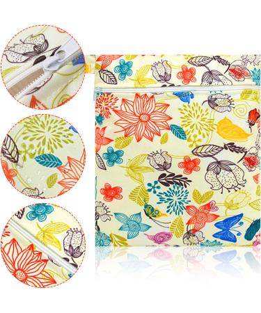 Rumyve Diaper Storage Bag - Waterproof, Washable, Portable Wet/Dry Bag for Travel - Flower Design - Buy Online on GoSupps.com