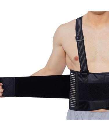 Neotech Care Adjustable Back Brace Lumbar Support Belt with Suspenders - Size XXL Black - Buy Online on GoSupps.com