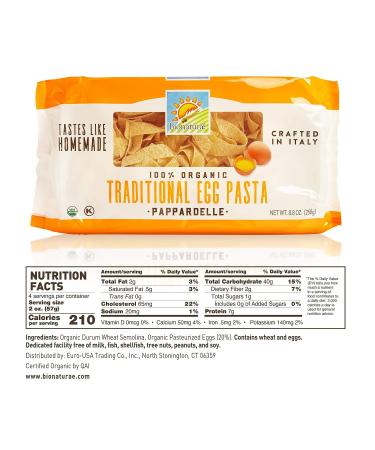 Bionaturae Organic Traditional Egg Pappardelle - 6 Pack, 8.8 oz Each - Buy Online on GoSupps.com