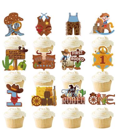 48 pcs My First Rodeo Cupcake Toppers