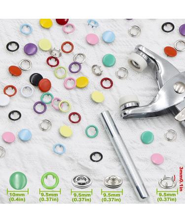 EuTengHao Metal Snap Button Tool Kit - 200 Sets of 9.5mm Prong Snaps in 10 Colors - For Clothing Crafting, Sewing, Bags, Bibs, Jeans - Includes Setting Tool - Buy Online on GoSupps.com