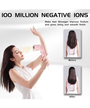 7-Shape Hair Dryer | 110 000 RPM Fast Drying | Anti Frizz with 100M Negative Ions | Lightweight & Travel Friendly | 3 Heat & Speed Settings | Thermal Protection in Pink - Buy Online on GoSupps.com