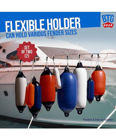 BTG GEAR Boat Fender Holder Set - 2 Adjustable Clips for 5/8 Marine Bumper Lines - Buy Online on GoSupps.com