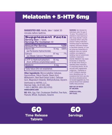 Natrol Melatonin Advance +5 HTP - 60 Tablets for Better Sleep & Mood Support - Buy Online on GoSupps.com