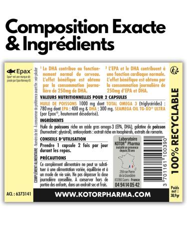 OMEGA 3 EPAX Pure Oil from Wild Fish - EPA DHA Highly Concentrated - Heart Brain and Vision Health - 60 Capsules - Odorless - Low Totox Index 3 - France - Buy Online on GoSupps.com