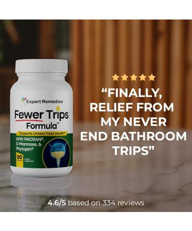 Expert Remedies Fewer Trips Formula Bladder Support Supplement for Women and Men. Cranberry Extract and D-mannose Pills Reduce Frequency Support Urinary Tract Health - 90 Capsules - Buy Online on GoSupps.com