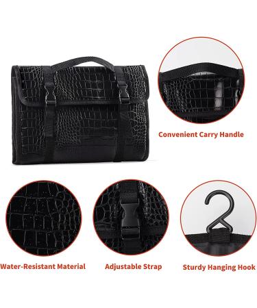 Rempry Hanging Travel Toiletry Bag - Portable Makeup Cosmetic Organizer for Travel - Crocodile Black - Buy Online on GoSupps.com