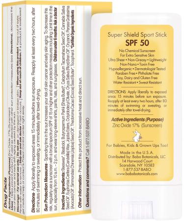 Babo Botanicals Super Shield Zinc Sport Stick SPF 50 - Organic, Fragrance-Free Sunscreen for Baby & Sensitive Skin (0.6 oz) - Buy Online on GoSupps.com