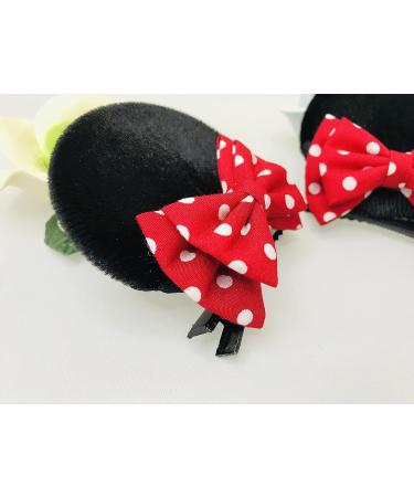 Red Pink Polka Dot Double Bow Hair Clips for Costumes - Set of 2 - Buy Online on GoSupps.com