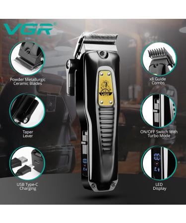 VGR Cordless Hair Clippers for Men with Taper Lever and Turbo Mode - Professional Mens Hair Cutting Kit with Ceramic Blades - Rechargeable - Buy Online on GoSupps.com