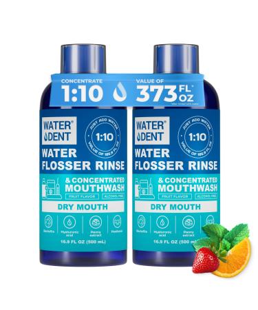 Concentrated Irrigant Dry Mouth | Add to Water Flossers | Mild Mint & Fruit Flavor |1:10 186 fl.oz | Alcohol Free Fluoride Free. Made in USA (PACK OF 2) 16.9 Fl Oz (Pack of 2)