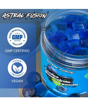 ASTRAL FUSION Halal Creatine Monohydrate Gummies 5000mg Sugar-Free Vegan Creatine for Muscle Growth Strength and Recovery Plant-Based Pre Workout Supplement Blueberry Flavor 60 Count - Buy Online on GoSupps.com