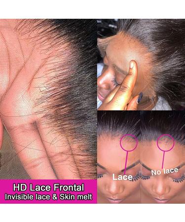 16 Body Wave Lace Front Wig 4x4 HD Transparent Lace Closure 150% Density Glueless Human Hair Pre Plucked with Baby Hair - Natural Black Women's Wig - Bleached Knots (16) - Buy Online on GoSupps.com