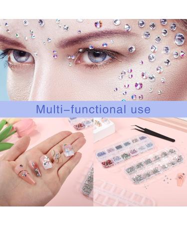 5800 Pieces Multicolored Rhinestones for Nail Art DIY Crafts & Carnival - Glittering Gems with Tweezers - Buy Online on GoSupps.com