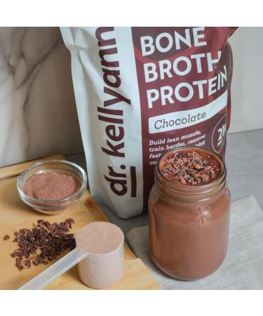 Dr. Kellyann Keto Bone Broth Protein Powder Chocolate - Protein 21g 2g Net Carbs - Grass Fed Hydrolyzed Collagen - Sugar Gluten and Dairy Free Paleo Keto Protein Shakes (30 Servings) - Buy Online on GoSupps.com