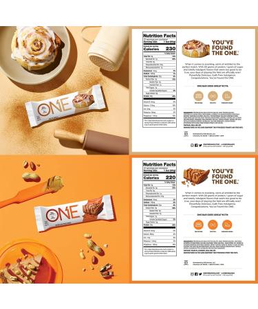 ONE Protein Bars Sampler Variety Pack - Gluten Free, 20g Protein, 1g Sugar - 8 Count, 2.12 Oz Bars - Buy Online on GoSupps.com