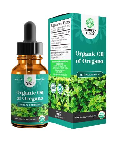 Oregano Oil Organic Liquid Drops - Super Concentrated USDA Organic Oil of Oregano Drops for Immune Support and Digestive Health - Vegan Non GMO 100% Pure Oregano Oil Drops for Kids and Adults