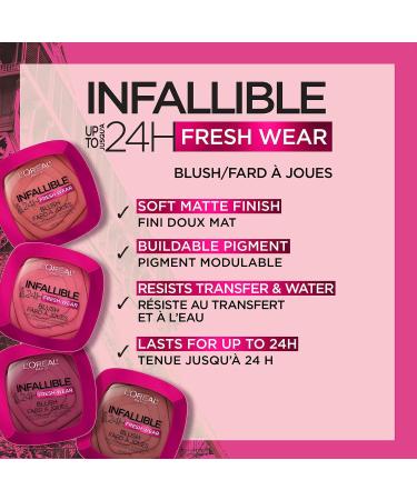 L’Oréal Paris Infallible 24H Freshwear Blush Waterproof & Soft Matte Finish - Fearless Cora - 0.31 Oz - Buy Online on GoSupps.com
