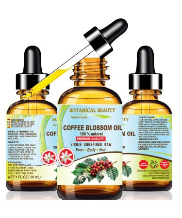Botanical Beauty Coffee Blossom Oil 100% Natural 1 Fl.oz.- 30 ml. Coffee Essential Oil for FACE Skin Body Hair Nails Beauty Skin Moisturizer Oil Skin Nourishing Oil Perfume Making Soap Making