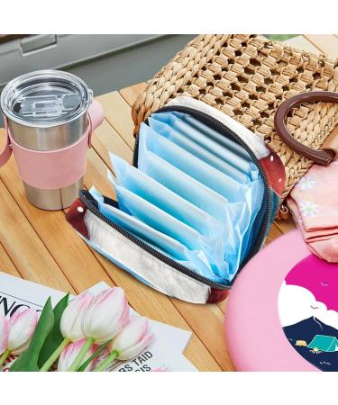 Muoooum Merry Christmas Santa Claus Portable Period Bag for Women & Teens - Menstrual Cup & Pad Holder Color 4 4.7x6.6x6.6 in - Buy Online on GoSupps.com