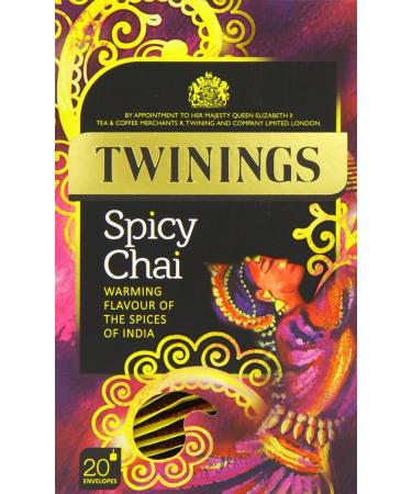 Twinings Spicy Chai Enveloped Tea Bags - Taille du pack 4x20