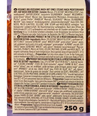 KoRo - Organic Mediterranean seitan steak 12 x 250g - Buy Online on GoSupps.com