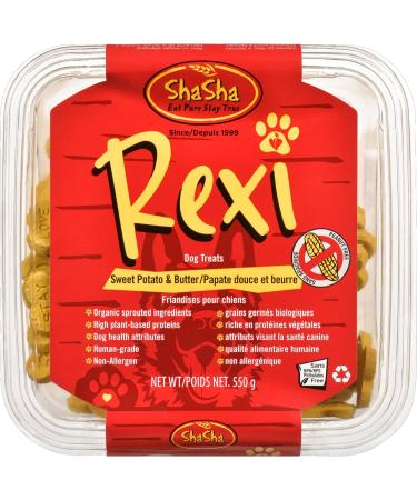 ShaSha Rexi Dog Treats - Sweet Potato & Butter 550g Organic sprouted Ingredients high Plant Based proteins Human Grade Non-allergen Dog Health Attributes - Buy Online on GoSupps.com