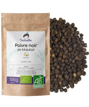 Chabioth Chabioth - Organic Black Pepper 100g - Malabar India - Whole Grain Spice