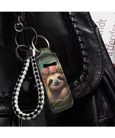 Suobstales Cute Sloth Print Chapstick Holder Keychain Neoprene Lip Balm Holder Lipstick Sleeve Pouch Lip Balm Portable Pocket Lip Gloss Tube Holder Travel Accessories - Buy Online on GoSupps.com