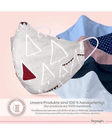 Dance Pattern Washable Masks for Kids & Adults - 100% Cotton 2-Layer Nose Bracket Filter Bag Oeko-Tex Certified - Red & Gray - 1 Pack - Buy Online on GoSupps.com