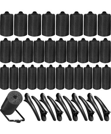 40 Pieces Sponge Hair Rollers Satin Rollers for Black Hair  Silk Rollers Foam hair Rollers Hair Curlers with Duck Teeth Hair Clips for Hairdressing Styling (Black  Multi-size) 40 Piece Set Black - Buy Online on GoSupps.com