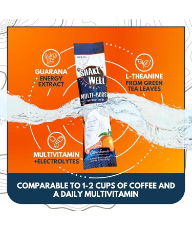 Buy Clean Energy Drink Mix with Cortisol Protection | All-Day Focus Natural Caffeine B12 D3+K2 Antioxidants & Electrolytes - Citrus Sunrise (14 Count - Buy Online on GoSupps.com