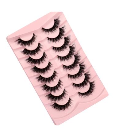 Shop Fluffy Cat Eye False Eyelashes | 8 Pairs of Wispy Volume D Curl Faux Mink Lashes - Natural Look by Milllruez - Buy Online on GoSupps.com
