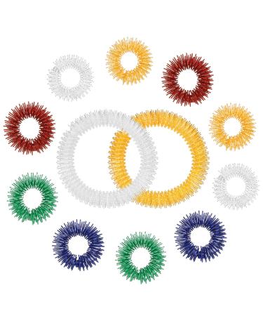 Tonyg-P 12 Pieces Massage Ring wrist Massage ring acupressure rings set anti-stress finger massage for relaxation adolescent adults fear stress reduction