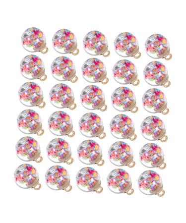 Goohochy jewelry pendant 30 pieces of mini sequins balls crystal glass ball trailer drilling charm mini Christmas balls earring charms Christmas earrings mini star ball ornaments