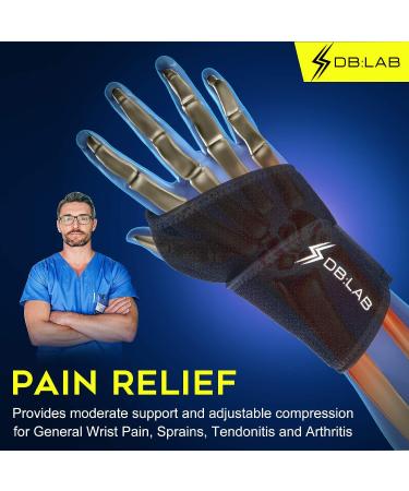 DB LAB Adjustable Wrist Brace for Carpal Tunnel & Tendonitis - Right/Left Hand Support - Reduce Pain - Large/X-Large - Buy Online on GoSupps.com