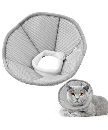 Dndgdlua 1 piece of breaking the Rescue for pets Elisabethan collar cat adjustable protective collar prevent licking bite of wounds suitable for kitten puppies rabbits size S gray