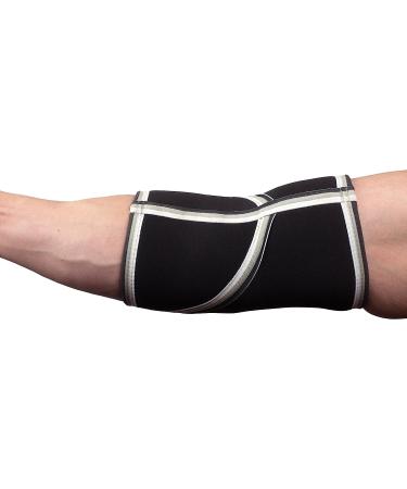 5mm Neoprene Elbow Sleeves with Wrist Wraps - Support & Compression Brace for Powerlifting, Weightlifting, Bench & Tendonitis - Large, Black/White (1 Pair) - Buy Online on GoSupps.com
