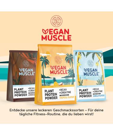 Vegan Muscle Protein Shake - Tropical | 18g Vegan Protein Powder with BCAA & Creatine | 600g International Shipping - Buy Online on GoSupps.com