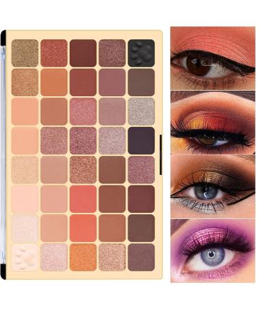 Eye Shadow 40-Color Highly Pigmented Makeup Palette with Matte Shimmer Metallic Long Lasting Matte Blendable Natural Colors Make Up Eye Shadows for Cosmetics Kit Eyeshadow Aezon 01# - Buy Online on GoSupps.com