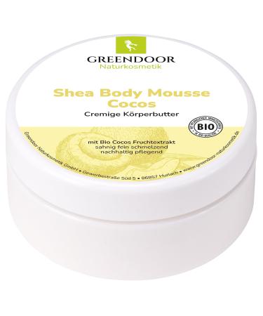 Greenendoor body butter cocos body mousse 200ml with organic shea butter real organic coconut purely natural body butter natural cosmetics skin care body cream nature