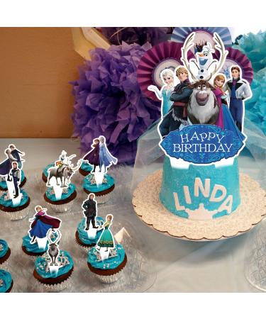 37 Pieces Cake Topper Themed Party Supplies Cupcakes Kids Birthday Decorations Snow Princess Cake Decorations for Cartoon Party Supplies Decor - Buy Online on GoSupps.com