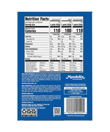 Nabisco Sweet Treats Variety Pack - OREO, OREO Golden, CHIPS AHOY - 30 Snack Packs (2 Cookies Per Pack) - Buy Online on GoSupps.com